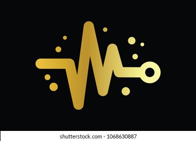 golden pulse logo design