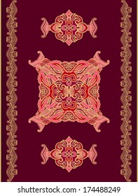 Golden - purple abstract decoration, oriental style
