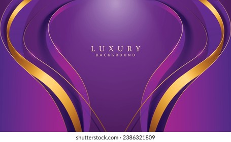 golden and purple color curve wave lines creative and modern abstract digital geometric luxury backdrop design element,use for royal award banner,wallpaper and cover.