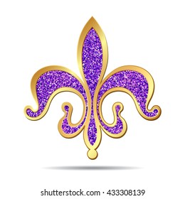 Golden and purple fleur-de-lis