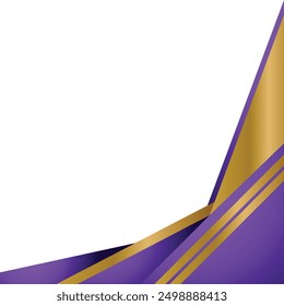 Golden and purple geometric corner and border vector