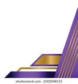 Golden and purple geometric corner and border design