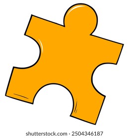 golden puzzle piece illustration hand drawn isolated vector