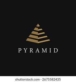 golden pyramid abstract element logo design