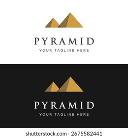 golden pyramid abstract element logo design
