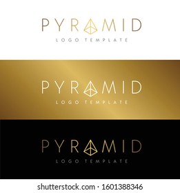 Golden Pyramid framework word mark luxury logo design