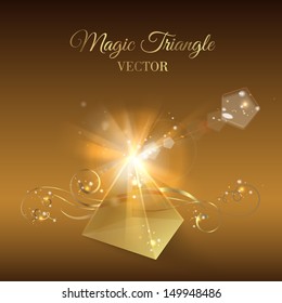 Golden pyramid. Vector illustration.