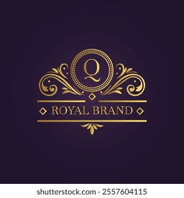 Golden Q Monogram Royal Brand Logo