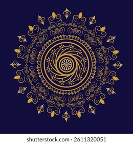 Golden queen  shape  mandala vector design 