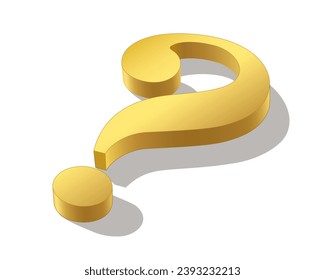 Golden Question Mark in 3d shape is lying, typing and writing symbol, vector illustration isolated, eps - Powered by Shutterstock - Get 15% off with code: PIKWIZARD15