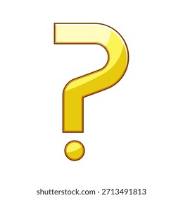 Gráfico de signo de interrogación dorado que simboliza la duda, la toma de decisiones, el desafío, la búsqueda de soluciones, la búsqueda de hechos y la búsqueda de información, destacando sobre un fondo blanco limpio