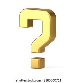 Golden question mark premium FAQ help important information attention ask answer user interface realistic 3d icon vector illustration. Alert advice point quick tips message problem solution svg