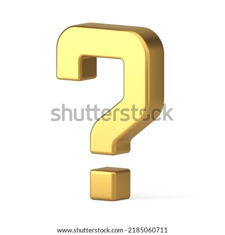 Golden question mark premium FAQ help important information attention ask answer user interface realistic 3d icon vector illustration. Alert advice point quick tips message problem solution