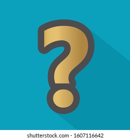 golden question mark sign- vector illustration