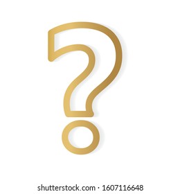 golden question mark sign- vector illustration