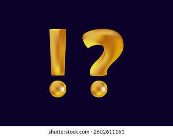 golden question mark vector 3d illustration