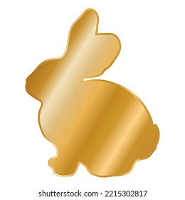 Icono de conejo dorado. Ilustración vectorial. 3.ª imagen.