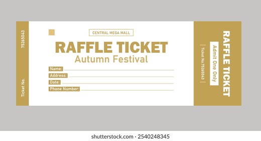 Golden Raffle Ticket Admite una Plantilla Rellene el formulario para negocios