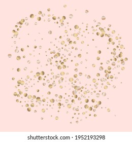 Fondo Rosa De La Luz De Lluvia Dorada. Fondo De Efecto Confetti. Papel de escritorio de resumen del Gold Polka. Tarjeta secuencial moderna.