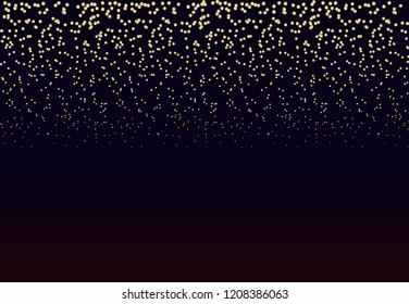 Golden rain on a dark background