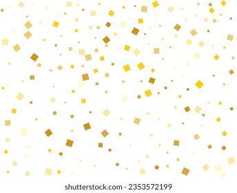 Lluvia Dorada Desde Confetti Cuadrado. Ilustración vectorial.