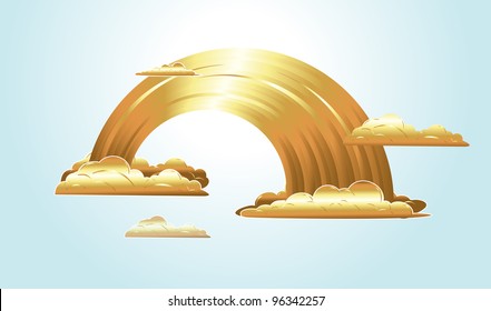 Golden Rainbow Clouds