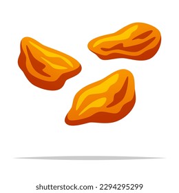 Golden raisins vector isolated illustration