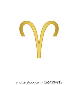 golden Ram vector icon. Zodiac Sign. Ram Constellation. 