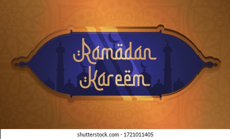 GOLDEN RAMADAN KAREEM DOME DESIGN FOR ADVERTISMENT, CARD, OR BACKGROUND