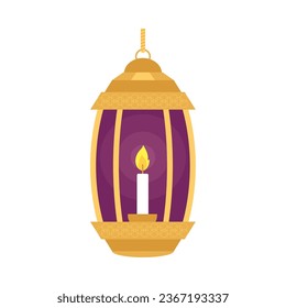 vector antiguo de lámpara dorada ramadan aislado