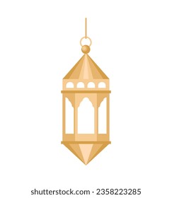 golden ramadan lamp hanging vector isolated