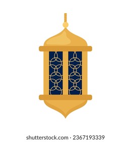goldene Rmadanlampe mit Musterdesign, Vektorgrafik einzeln