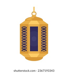 lámpara de ramadán dorado con vector de ilustración de patrón aislado
