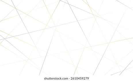 Golden random geometric line pattern on a transparent background. Random line low poly pattern. abstract seamless line vector. Random chaotic lines abstract geometric patterns of modern design.