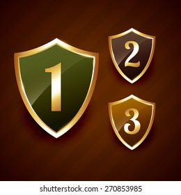 golden ranking label badge vector design elements