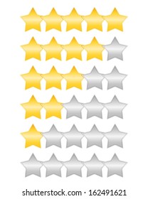 Golden rating stars set, vector eps10 illustration