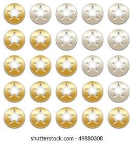 Golden rating stars, vector