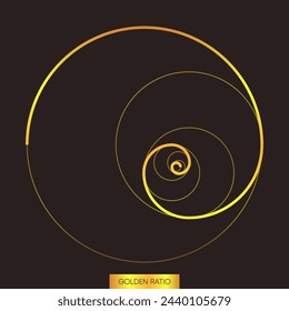 Golden ratio. Circles in golden proportion. Geometric shapes. Minimalistic style. Vector illustration.