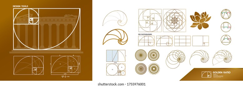 Golden ratio for creative design vector illustration.