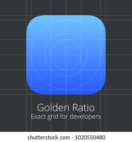 Golden Ratio Exact Grid for developers Application Icon Template