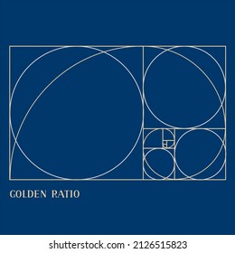 Golden Ratio - Fibonacci spiral - vector
