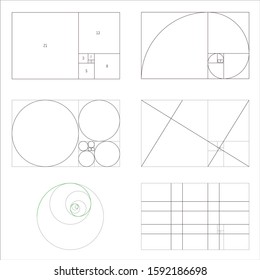 Golden Ratio Fibonaci Spiral Grid