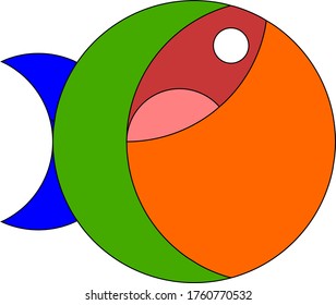 Diseño de vectores de peces de proporción dorada