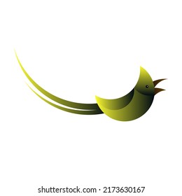 Golden ratio flycatcher bird logo isolated on white background
