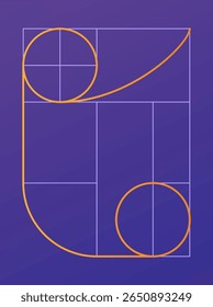Conceito geométrico da razão dourada. Proporção divina. Forma geométrica com ícone de composição de seção ideal. Harmonia geométrica e ilustração do vetor de equilíbrio