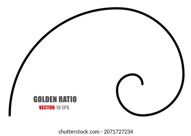 Golden Ratio Geometric Concept Isolated. Logo. Vector Icon Template Golden Spiral. Rule Of Thirds And Fibonacci Spiral.