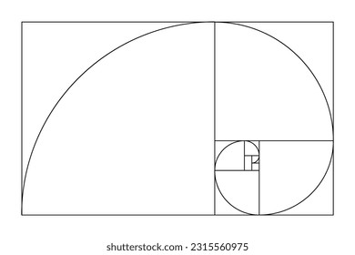 Golden ratio geometric concept set. Divine proportion collection. Geometric shapes with ideal section composition icons. Geometry harmony and balance vector illustration
