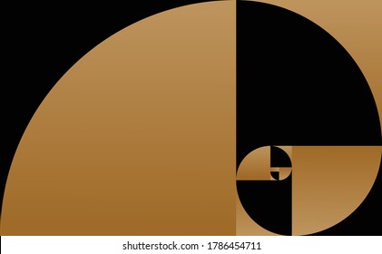 Golden ratio. Geometric shapes. Circles in golden proportion. Vector illustration.