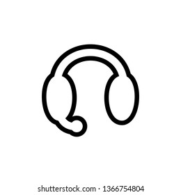 golden ratio headset icon, vector, adjustable line stroke