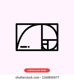 Golden ratio icon modern vector style